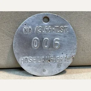 Original WWII Era German SS-Totenkopf Garment Tag, Gray Long Trousers