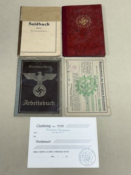 Original Nazi Era German ID Book / Documents Grouping