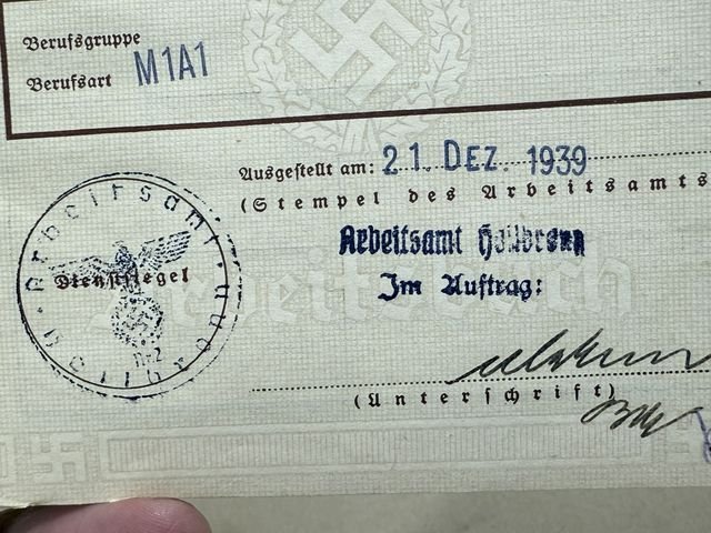 Original Nazi Era German ID Book / Documents Grouping — image 10