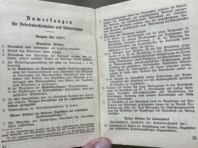 Original Nazi Era German ID Book / Documents Grouping — image 12