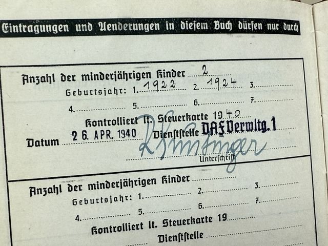 Original Nazi Era German ID Book / Documents Grouping — image 17