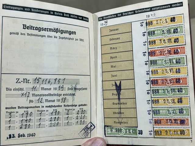 Original Nazi Era German ID Book / Documents Grouping — image 18