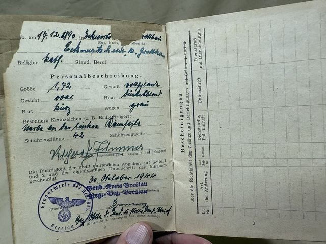Original Nazi Era German ID Book / Documents Grouping — image 27