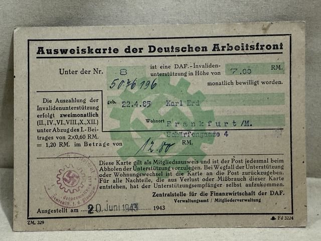 Original Nazi Era German ID Book / Documents Grouping — image 3