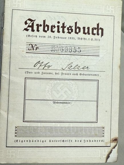 Original Nazi Era German ID Book / Documents Grouping — image 7