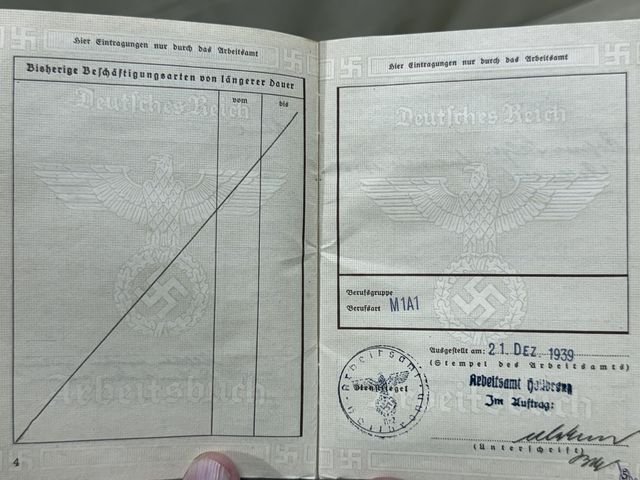 Original Nazi Era German ID Book / Documents Grouping — image 9