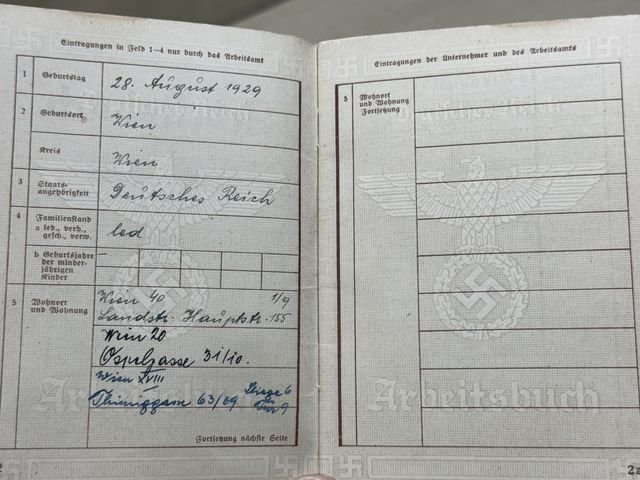 Original Nazi Era German Arbeitsbuch, 2nd Type — image 3