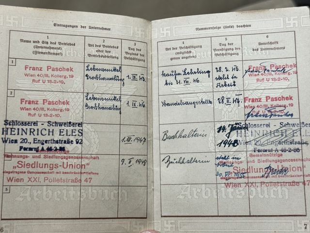 Original Nazi Era German Arbeitsbuch, 2nd Type — image 5