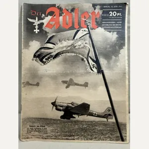 Original WWII German Luftwaffe Magazine Der Adler, June 1941