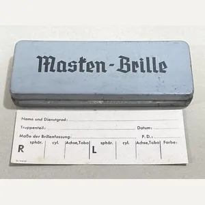 Original WWII German Masken-Brille (Gas Mask Glasses) Case w/Prescription Card