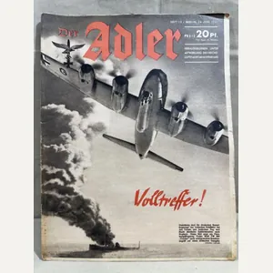 Original WWII German Luftwaffe Magazine Der Adler, June 1941