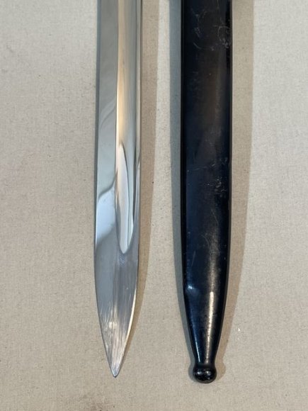 Original Nazi Era German EM Dress Bayonet and Frog — image 2