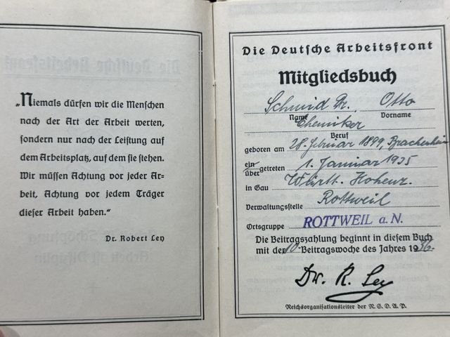 Original Nazi Era German DAF Membership ID/Dues Book — image 4