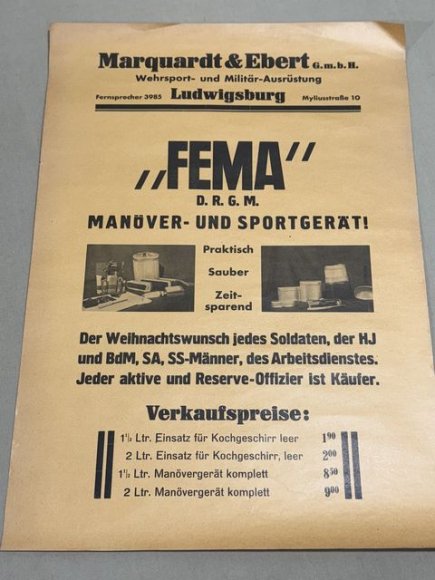 Original Pre-WWII German FEMA Advertisement Poster