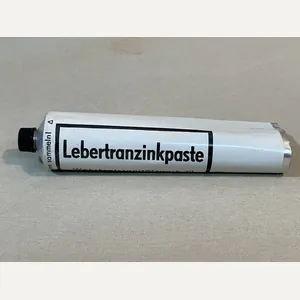 Original WWII German Medical Item, Unfilled Lebertranzinkpaste Metal Tube (Tan)