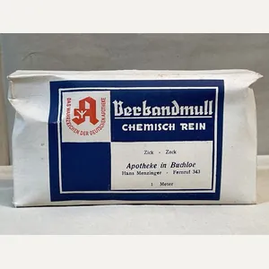 Original WWII German Medical Kit Packet of Gauze, Verbandmull