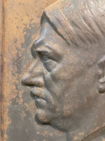 Original Nazi Era German Heavy Metal HITLER Plaque — image 2