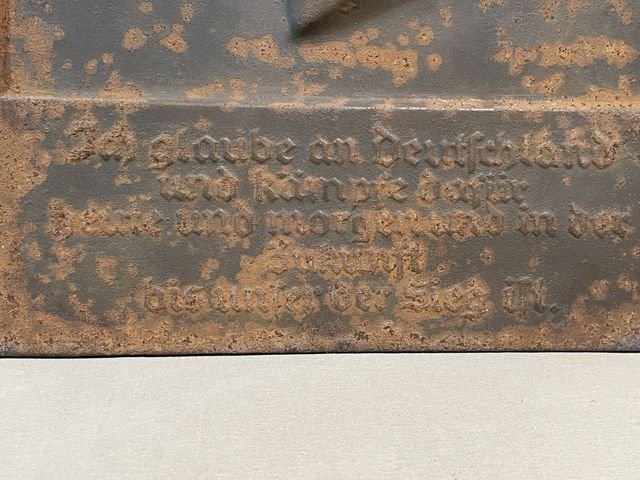 Original Nazi Era German Heavy Metal HITLER Plaque — image 3