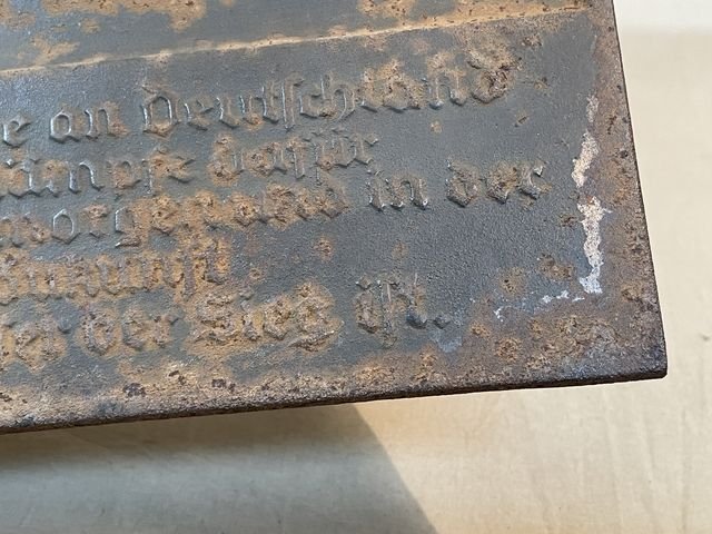 Original Nazi Era German Heavy Metal HITLER Plaque — image 7