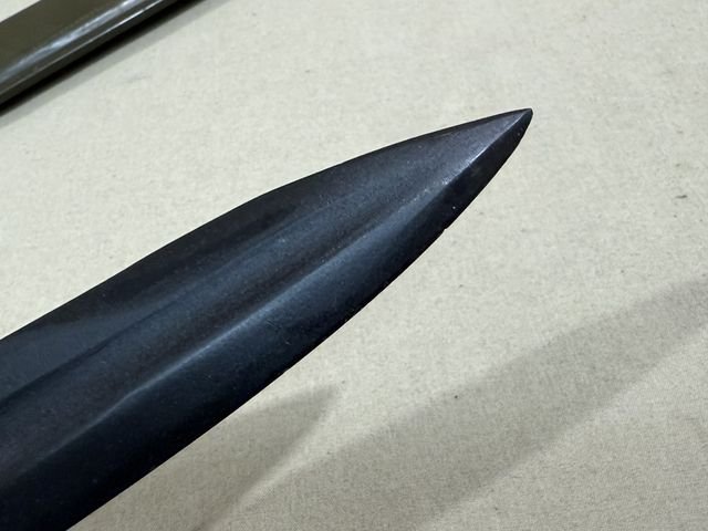 Original WWII US M1 Garand Bayonet and Scabbard, UFH Cut-Down 1943 — image 4