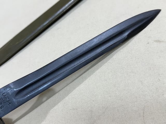Original WWII US M1 Garand Bayonet and Scabbard, UFH Cut-Down 1943 — image 5