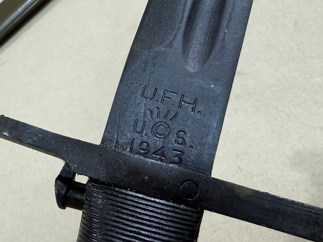 Original WWII US M1 Garand Bayonet and Scabbard, UFH Cut-Down 1943 — image 6