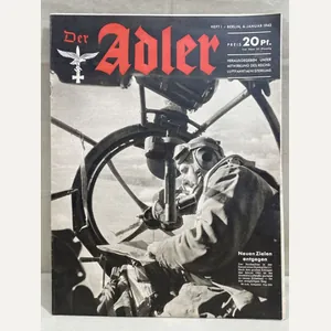 Original WWII German Luftwaffe Magazine Der Adler, January 1942