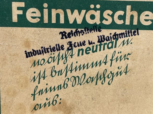 Original WWII German Laundry Detergent (for UNIFORMS), 40 Liter Size — image 2