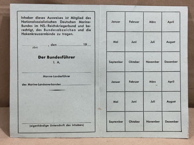 Original Nazi Era German NSDMB Membership/Dues Card, UNUSED — image 4