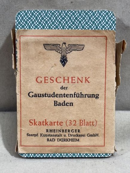 Original Nazi Era German Skat Card Deck, UNUSED!