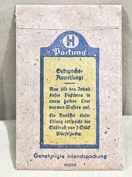 Original WWII Era German Blue & Yellow Packet of Saccharin — image 3