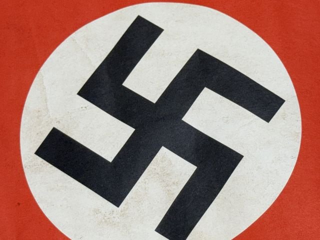 Original Nazi Era German Paper Party Rally Flag, UNUSED! — image 2