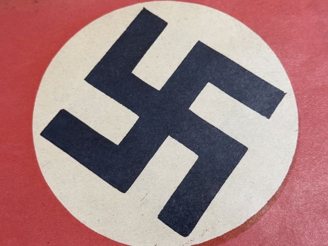 Original Nazi Era German Paper Party Rally Flag, UNUSED! — image 2