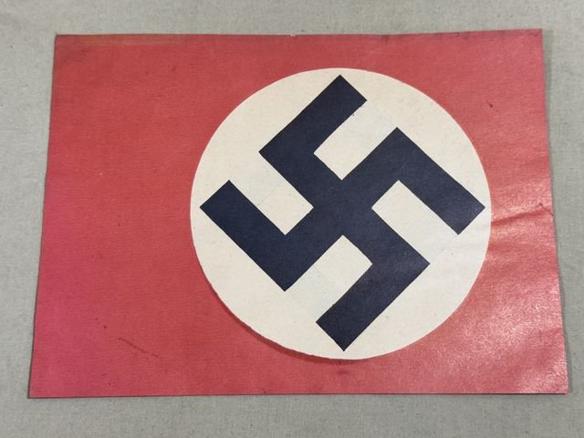 Original Nazi Era German Paper Party Rally Flag, UNUSED! — image 3