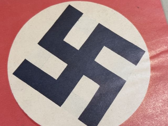 Original Nazi Era German Paper Party Rally Flag, UNUSED! — image 4