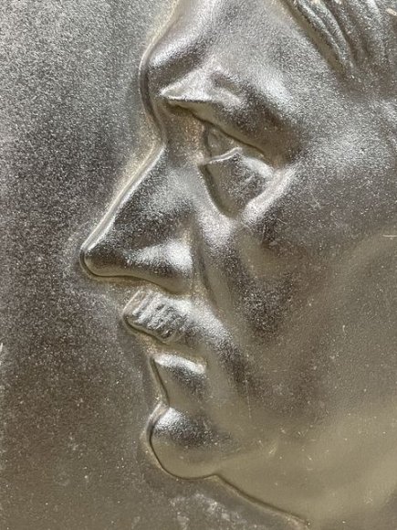 Original Nazi Era German Heavy Metal HITLER Plaque — image 2