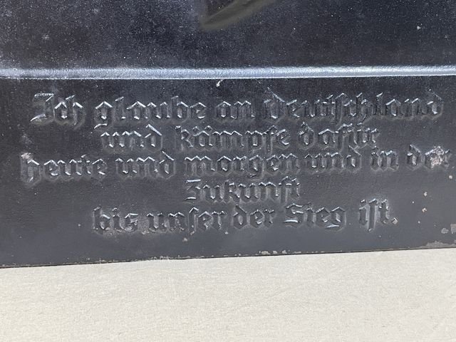 Original Nazi Era German Heavy Metal HITLER Plaque — image 3