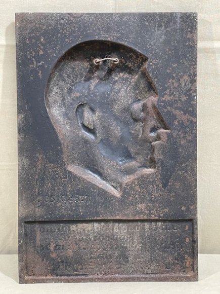 Original Nazi Era German Heavy Metal HITLER Plaque — image 5