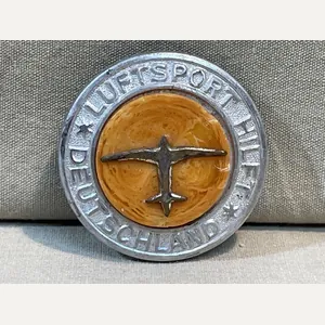 Original Nazi Era German Tinnie, LUFTSPORT HILFT DEUTSCHLAND