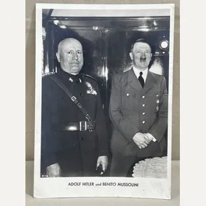 Original Nazi Era German Personality Postcard, HITLER & Mussolini!