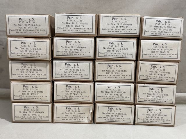 Original WWII German 8mm Mauser Ammo Boxes & Sleeve (Slight Damage) — image 2