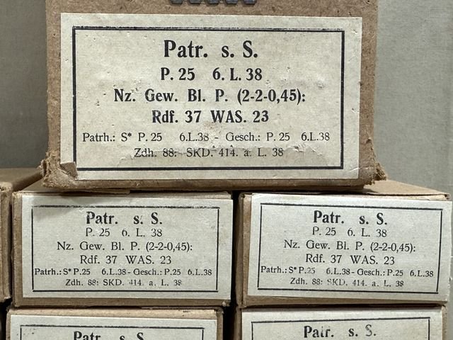 Original WWII German 8mm Mauser Ammo Boxes & Sleeve (Slight Damage) — image 3