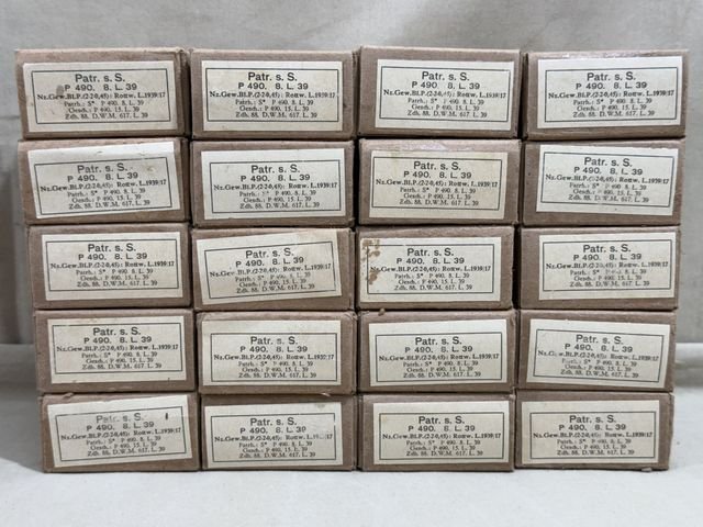 Original WWII German 8mm Mauser Ammo Boxes & Sleeve (Slight Damage) — image 2