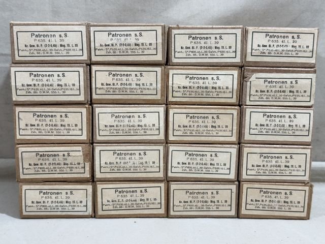 Original WWII German 8mm Mauser Ammo Boxes & Sleeve (Damaged) — image 2