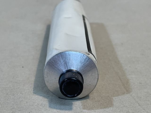 Original WWII German Medical Item, Unfilled Lebertranzinkpaste Metal Tube (Tan) — image 8