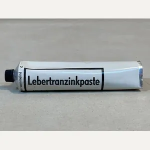 Original WWII German Medical Item, Unfilled Lebertranzinkpaste Metal Tube (Tan)