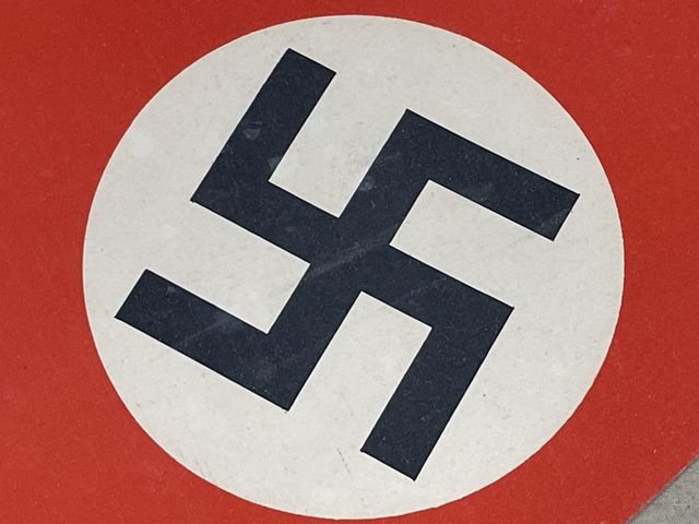 Original Nazi Era German Paper Party Rally Pennant Flag for Hanging — image 2