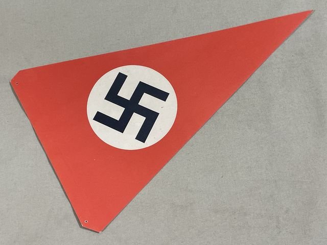 Original Nazi Era German Paper Party Rally Pennant Flag for Hanging — image 6