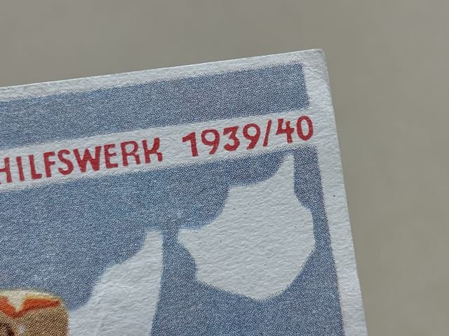 Original WWII German Winter Help Work 1939/40 Card, Grossdeutschlands Winterhilfswerk — image 3