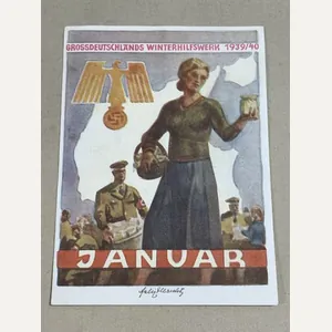 Original WWII German Winter Help Work 1939/40 Card, Grossdeutschlands Winterhilfswerk